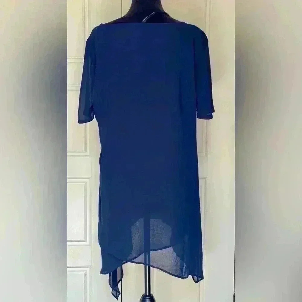 Capote navy blue short sleeve dress size extra large flow, generous size fitNWT - Picture 2 of 8